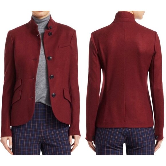Rag And Bone Slade Wool Blazer In Black Cherry Size 0 - Picture 3 of 8